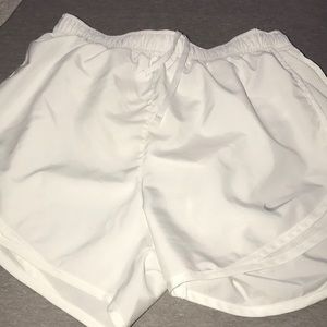 white nike athletic shorts